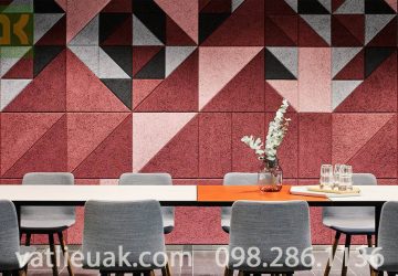 Thi công tấm len gỗ tiêu âm với tiêu âm tường