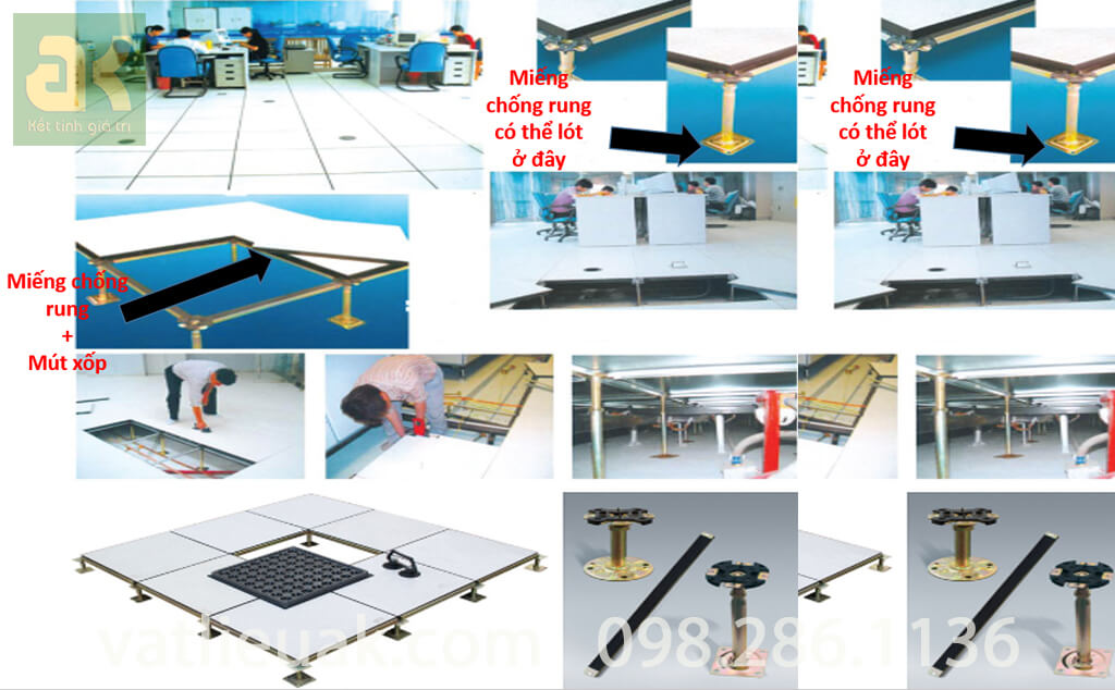 Ứng dụng của tấm chống rung Cell Damper trong chế tạo sàn nâng chống tĩnh điện